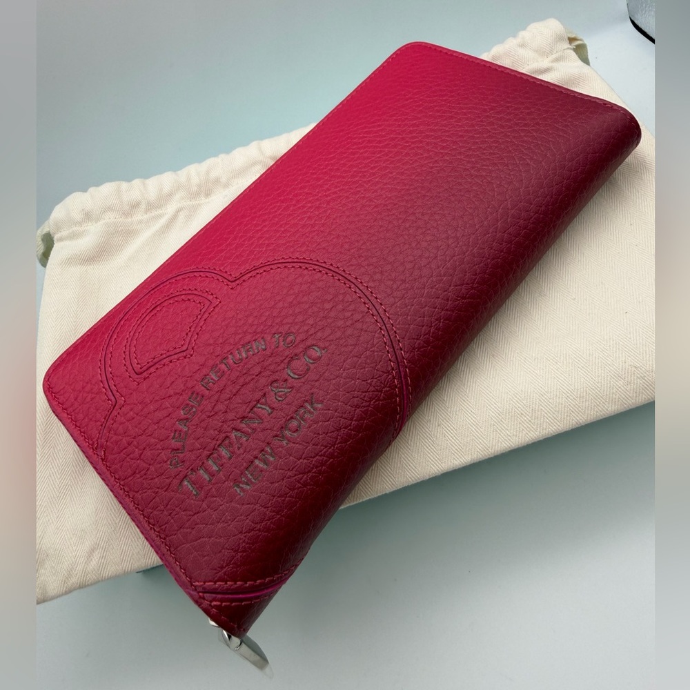 Tiffany & Co. New red black ombré leather L zip wallet - Picture 3 of 12